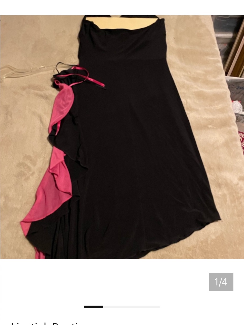 Elegant Black and Pink Halter Dress